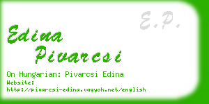 edina pivarcsi business card